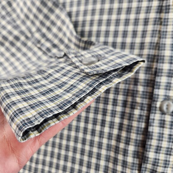 Quiksilver Long Sleeve Button Up Shirt Men Green Plaid Size XL Polyester Cotton - Picture 5 of 16